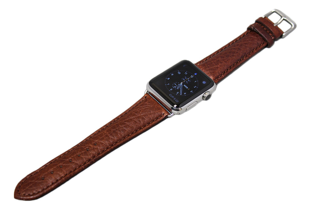 Mitri Genuine Grain Leather Brown Watch Strap For Apple Watch - Watch Box Co. - 2