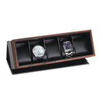 Load image into Gallery viewer, 5 Carbon Fiber Watch Box with Wood Grain Trim
