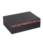 Load image into Gallery viewer, 10-Slot Flip Top Carbon Fiber Watch Box with Wood Grain Trim
