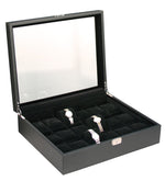 Load image into Gallery viewer, (18) Black Leather Watch Box with Glass Top - Watch Box Co. - 1
