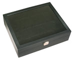 Load image into Gallery viewer, (18) Black Leather Watch Box with Glass Top - Watch Box Co. - 2
